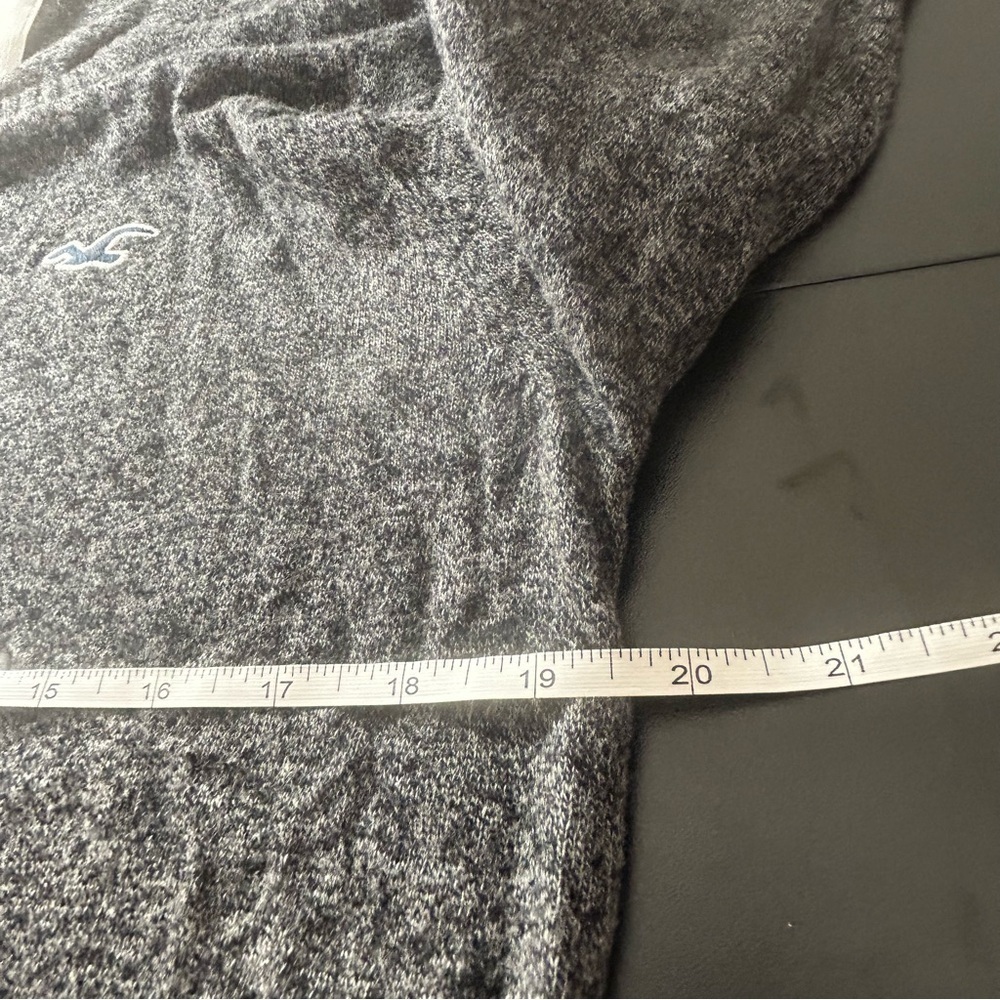 Hollister Crewneck Sweater Men's Black Gray Marbled Size Large Fall - Picture 5 of 7